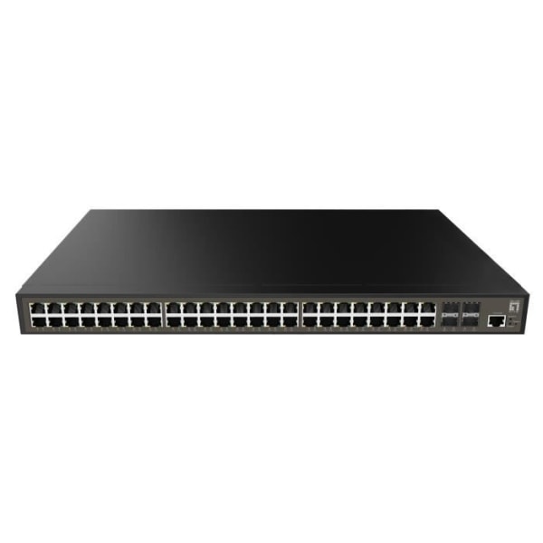 L2+ Gigabit Ethernet-hanterad nätverksswitch - LEVELONE GEL-5271 - 48 portar - 4 SFP+-moduler installerade Svart