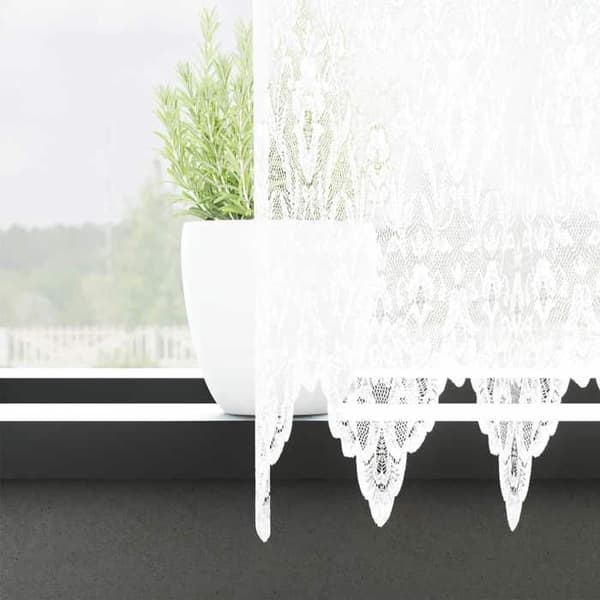 VIDAXL Spetsgardin vit 900 x 240 cm - Polyester Vit