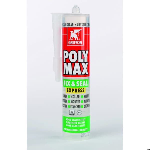 Mastikpolymer - GRIFFON - Poly Max F&S Express Crystal - 300 Gram - Hög elasticitet - Snabb härdning brun