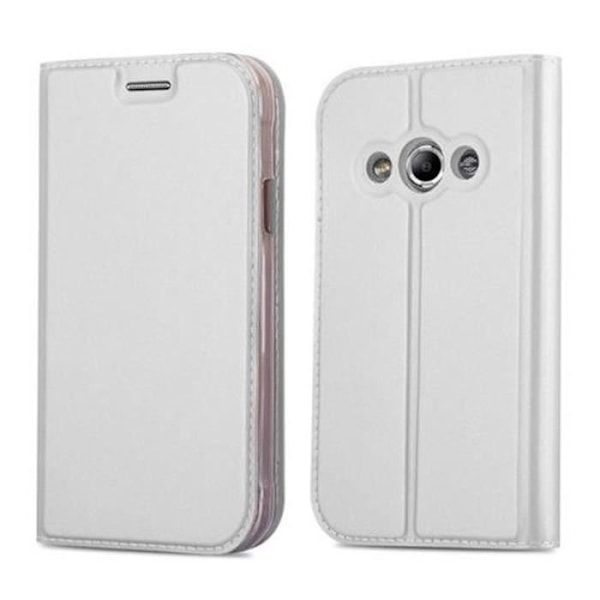 Samsung Galaxy XCover 3-fodral i CLASSY SILVER från Cadorabo (MATT METALLIC Design) Fullt skyddsfodral med flip-skydd