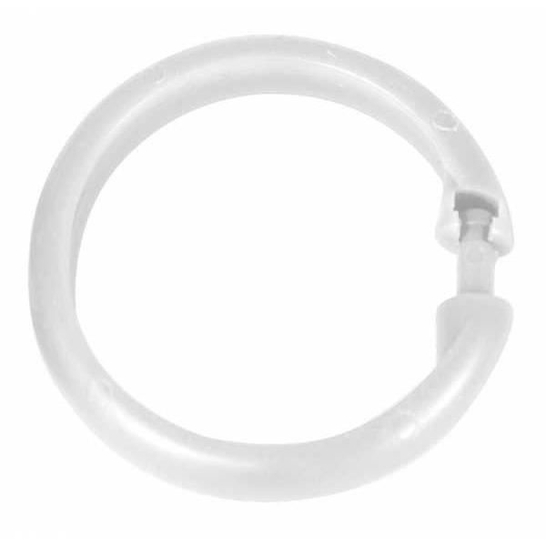 Duschdraperiringar - WENKO - Storformat - Plast - Ø 6 cm - Vit Vit