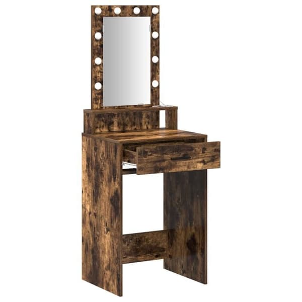 Hårfrisör - Rökig ek - 50x41x140 cm - 1 låda - Touch LED-ljus Brun