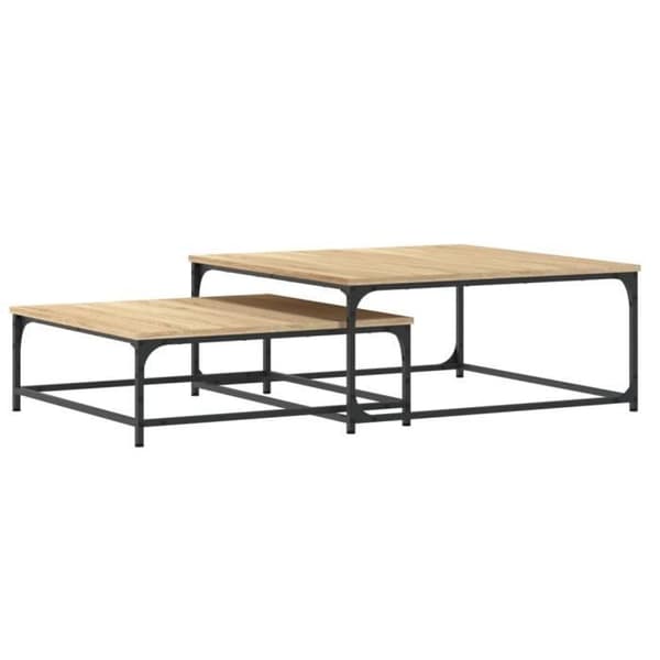vidaXL Häckande soffbord 2 st Sonoma Oak Engineered Wood 832819 Sonoma ek