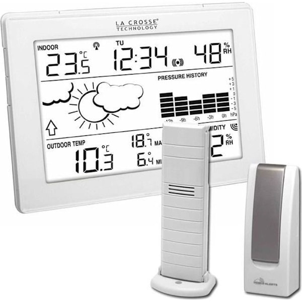 Station Väder La Crosse Technology MA10006-WHI Ansluten Mobilvarningar med gateway Vit Vit