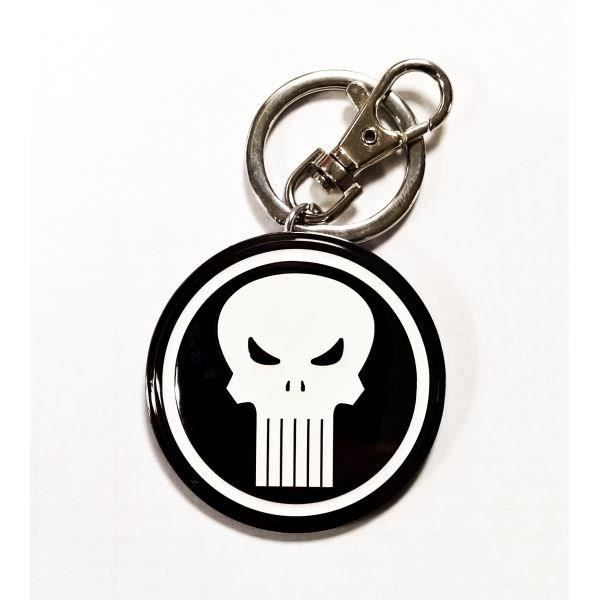 Marvel Logo Punisher nyckelring Svartvitt