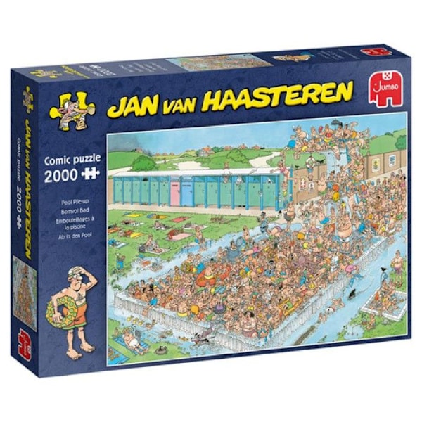 Pussel 2000 bitar: Jan Van Haasteren - Trafikstockningar vid poolen Flerfärgad