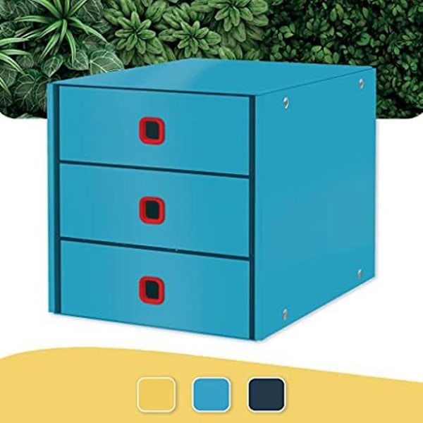 Förvaringslåda A4 - LEITZ - Click & Store - 3 Lådor - Blå - Cosy-serien Blå