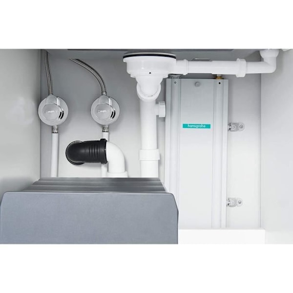 Kökskran - HANSGROHE - Focus M42 - Utvikbar duschslang - Rostfritt stål - 120° svängbar aspekt Gris Gris