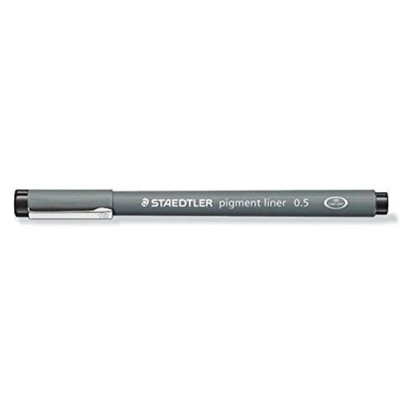 Fineliner - Staedtler - Pigment Liner - 0,5 mm - svart - Paket med 1 styck svart