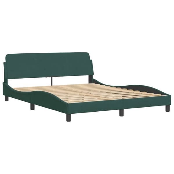 vidaXL Dover sängram mörkgrön 160x200 cm sammet 373215