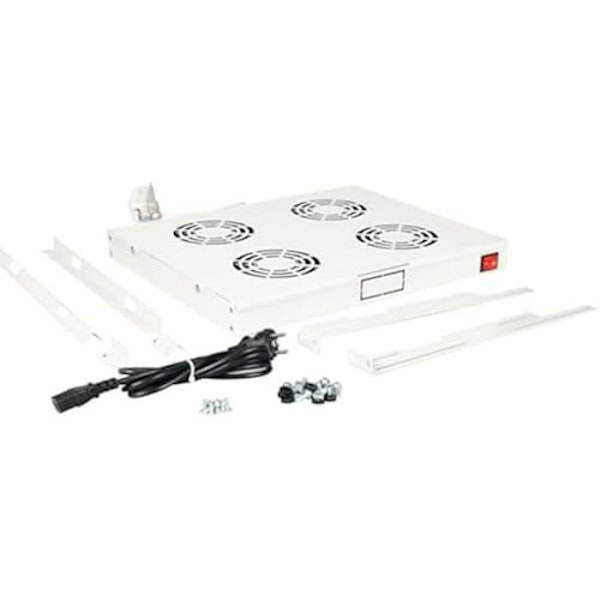 Fläkt - EQUIP - Modul 19" - 4 Vägar - Termostatisk Brytare - Grå