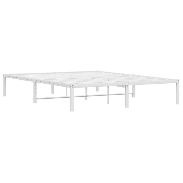 vidaXL Sängram i metall vit 150x200 cm 373675