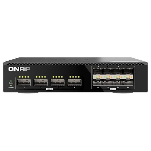 Bytare switch hanterbar via web - QNAP - QSW-M7308R-4X - 4 portar QSFP28 100 Gbps - 8 portar SFP28 25 Gbps - 12 portar