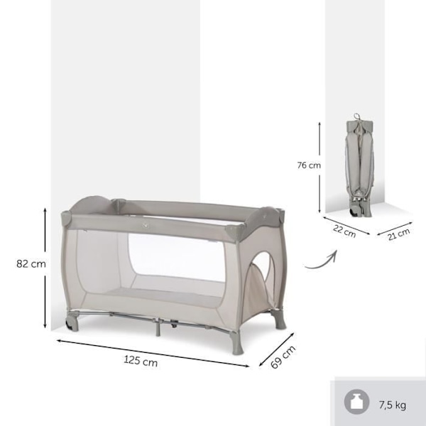 Sleep N Play Go Plus resesäng - HAUCK - beige - lätta och praktiska - hjul Beige