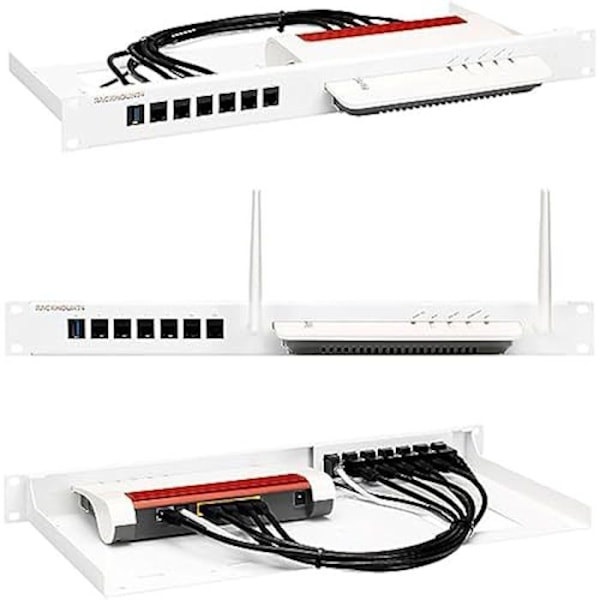 Fäste - Rackmount.IT - RM-FB-T2 - 1U - Vit - För AVM Fritz!Box 5530, 6850 LTE, 7530