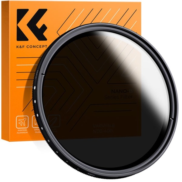K&amp;F Concept ND Filter 58MM Variabel Fader ND2 till ND400 Justerbar lins för Panasonic Lumix DMC-LX7 + rengöringsduk