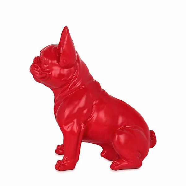 Staty - statyett Världskonst - TW60331 - Fransk bulldogg sittande hartsskulptur, flerfärgad, 40x23x41 Cm