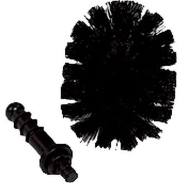 WENKO Ersättningssvart toalettborsthuvud för toalettborsthållare, med adapter, polypropen, Ø 7,5 cm, svart