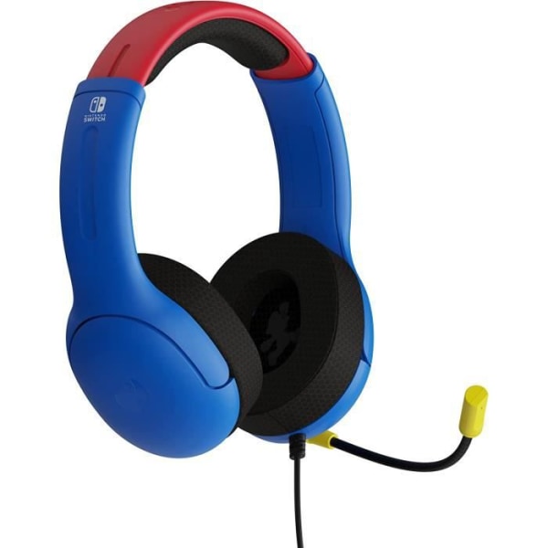 PDP Gaming Airlite Super Mario Headset för Nintendo Switch - Lätt, kraftfullt ljud, bekvämt