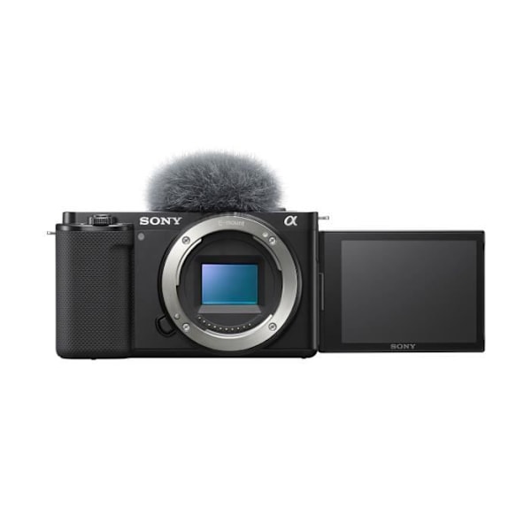 Hybridenhet med 26MP-sensor, 4K-inspelning, justerbar pekskärm. Svart