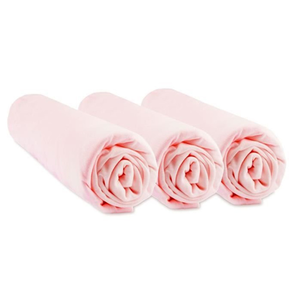 Lakan i bambu för babysäng - EASY DORT - Set 3 - Rosa - 40x80 cm 40x90 cm Rosa