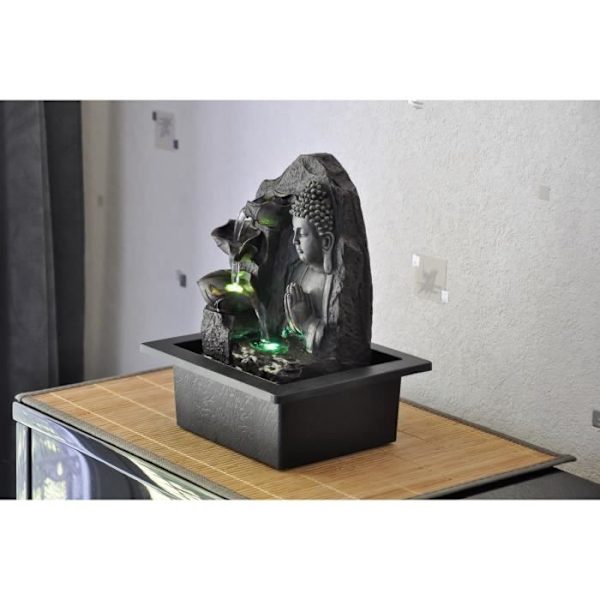 Zen'Light Buddha Spirituality inomhusfontän - LED-belysning - SCFRBL2 - Brun Grå
