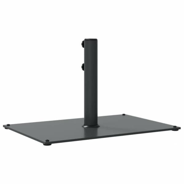 Parasollfot för stångar Ø32 38 48 mm 15 kg rektangulär mörkgrå