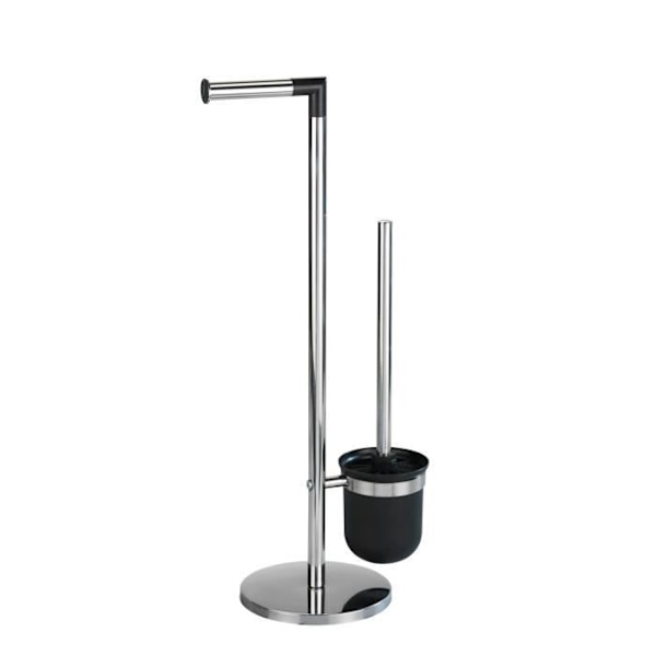 WENKO 2in1 WC-kombination, Toalettborste och toalettpappershållare, Parus, Rostfritt stål, 25,5x57x16,5 cm, Blank Flerfärgad