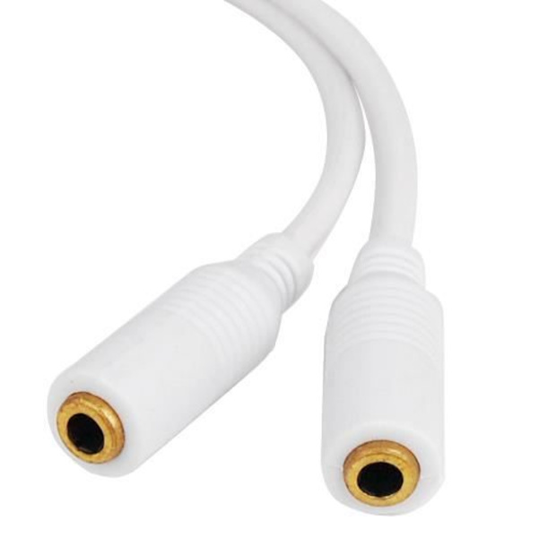 TRIXES Vit 3,5 mm hörlursdelarkabel. audio
