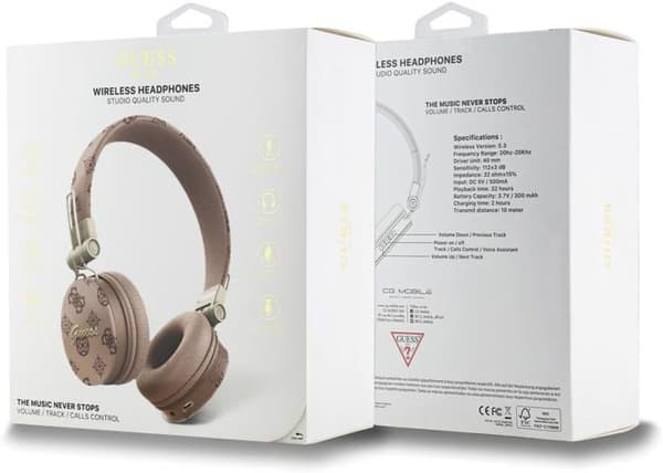 Bluetooth-hörlurar - Guess - GUBH70EPOSMW - Brun - ENC - Över-örat Brun