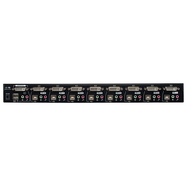 LINDY skärm-tangentbord-mus-ljud-USB switch - 8 DVI-I-portar - Integrerad USB 2.0-hubb