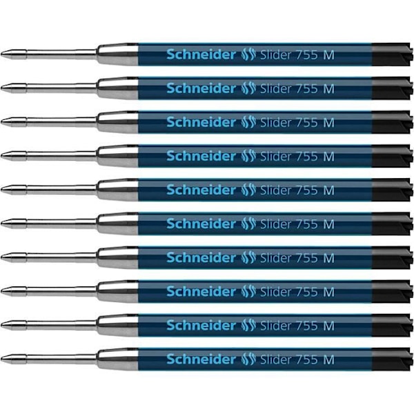 Schneider SLIDER 755 Refill kulspetspenna Format G2/ViscoGlide® M/svart/permanent 10-pack - 4004675056696