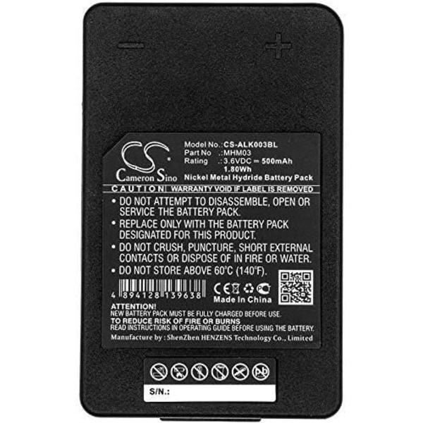 Uppladdningsbart batteri - TECHTEK - MHM03 - 500mAh - 3.6V - Kompatibel med Autec LK Neo Svart