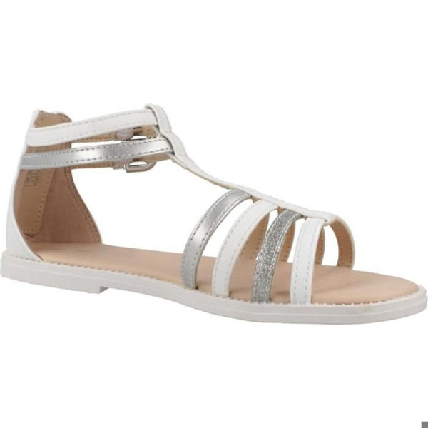 Sandaler - Geox - Karly - Vit/Silver - Spänne - Platt häl vit/lt silver 32