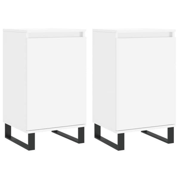 vidaXL Skänkar 2 st Vit 40x35x70 cm Konstruerat trä 831069