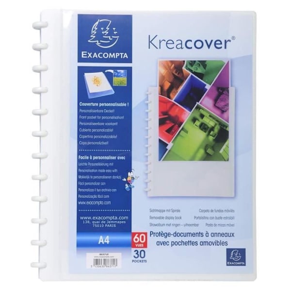 KreaCover® 60 view ringpärm och löstagbara fickor - A4