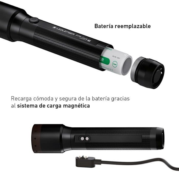 P7R Core Torch - Led Lenser - Uppladdningsbar och vattentät IP68 Torch - 1400 lm - 300m - 90h