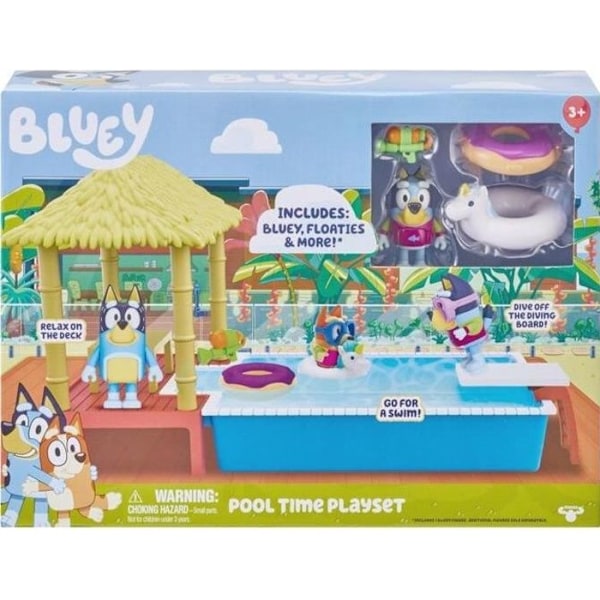 Bluey's Swimming Pool Figure - MOOSE TOYS - Lekset med tillbehör för barn från 3 år och uppåt Flerfärgad