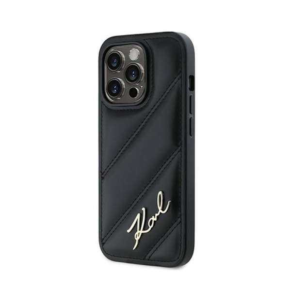 Mobilskal - Karl Lagerfeld - iPhone 14 Pro Max - Svart - Ekologiskt läder - Vadderad Svart