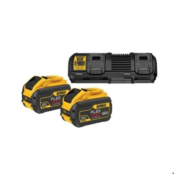 Paket med 2st XR Flexvolt DCB132X2 18-54V / 9-3Ah batterier + dubbel laddare - DEWALT - DCB132X2-QW