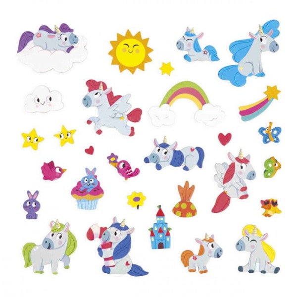 Magnéti'Stories Unicorns - Magnetiskt utbildningsspel 30 magneter - Barnleksak i FSC-kartong - Från 3 år Flerfärgad