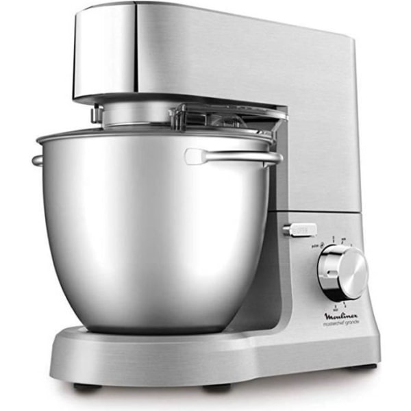MOULINEX QA810D01 Masterchef Grande bakverksrobot - 6,7L skål i rostfritt stål - 10 hastigheter + Pulse - Konditorivaror Grå