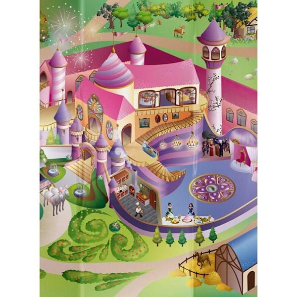 Tjejmatta 100x140 rektangulär vävd flerfärgad PRINCESS Flerfärgad