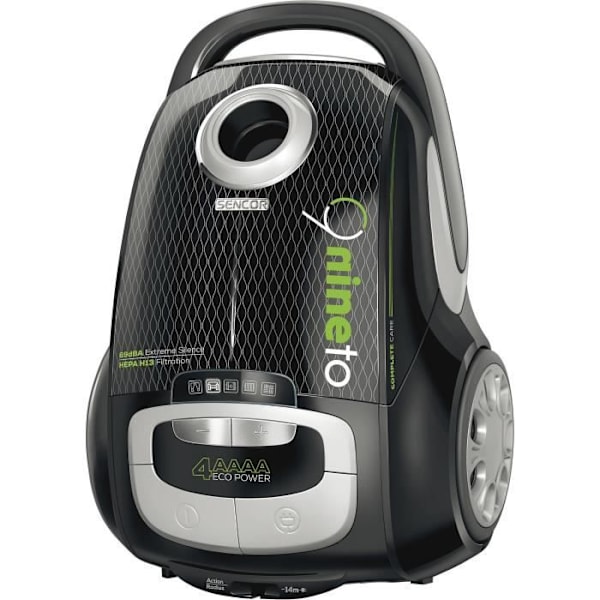 Kapseldammsugare med påse - SENCOR - SVC 9000BK - 800 W - 69 dB - 4 L - Svart Svart