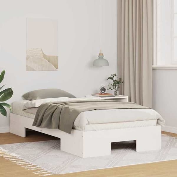 vidaXL Sängram Vit 90 x 190 cm 873053