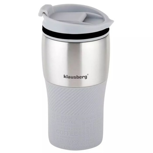 Muggtermos - KLAUSBERG - KB-7626 - Rostfritt Stål - 320 ml - Dubbelvägg grå