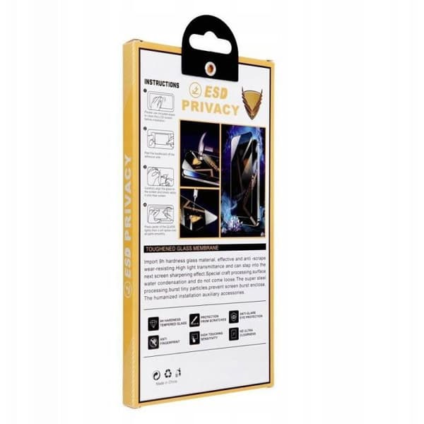 Integritetsglas - OG - iPhone 16 Pro - Svart - Premium - För skärm svart