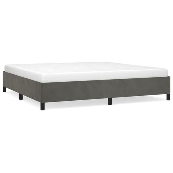 vidaXL Sängram utan madrass mörkgrå 200x200 cm sammet 347343