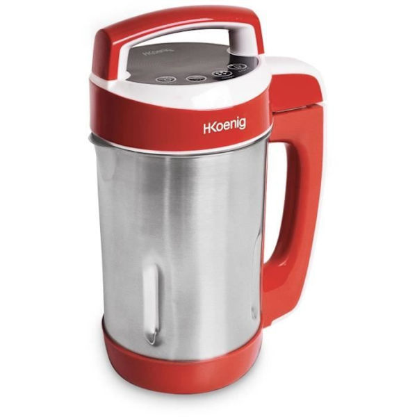Värmeblender - H.Koenig - MXC18 - 850 W - 1,1 L - Inox - 2 tillagningsprogram - röd Rött, grått och vitt