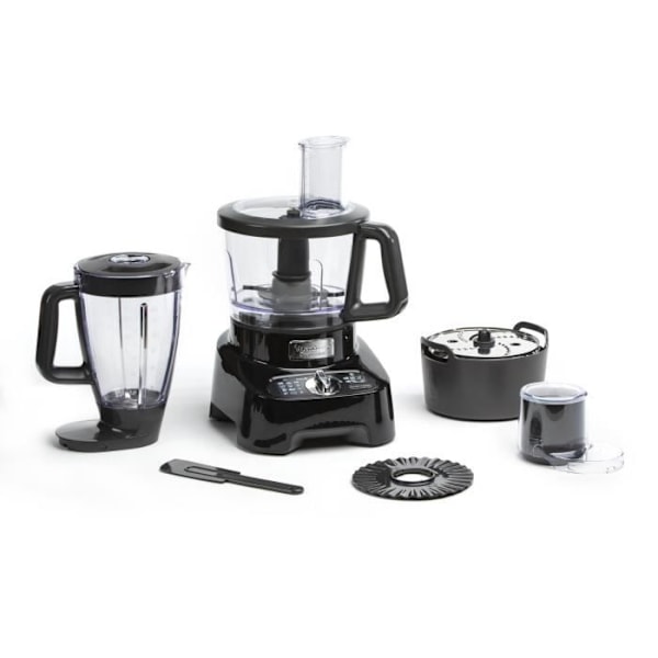 Moulinex DoubleForce 1000 W multifunktionsrobot med blender, 8 tillbehör FP821811 Svart